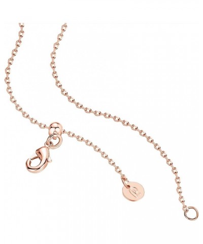 14K Gold Plated Cubic Zirconia Diamond Pendant Necklace for Women | Adjustable Slider Rose Gold Princess 6.5mm $10.59 Necklaces