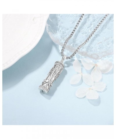 Cremation Jewelry for Ashes S925 Sterling Silver Urn Necklace Memorial Necklace for Human Ashes of Loved Ones Keepsake Pendan...