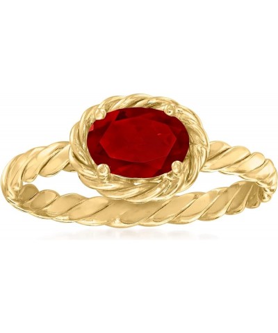 Canaria 10k Oval Gemstone Twisted Shank Ring Garnet $68.08 Rings