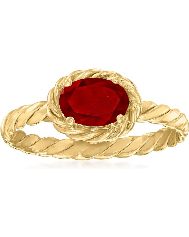 Canaria 10k Oval Gemstone Twisted Shank Ring Garnet $68.08 Rings