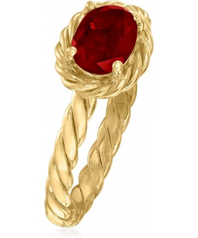 Canaria 10k Oval Gemstone Twisted Shank Ring Garnet $68.08 Rings