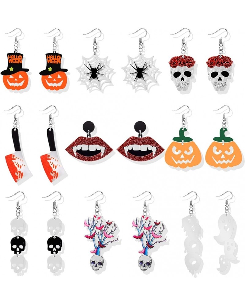 Halloween Earrings for Women Halloween Theme Earrings Pumpkin Spider Drop Dangle Earring for Girls Halloween Party Dress Hall...