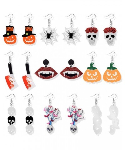 Halloween Earrings for Women Halloween Theme Earrings Pumpkin Spider Drop Dangle Earring for Girls Halloween Party Dress Hall...