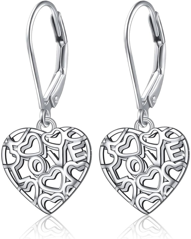 S925 Sterling Silver Dangle Drop Stud Earrings,Celtic Knot Tree of Life Drop Earrings for Women Teen 4.Love Filigree $14.78 E...