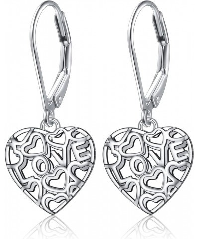 S925 Sterling Silver Dangle Drop Stud Earrings,Celtic Knot Tree of Life Drop Earrings for Women Teen 4.Love Filigree $14.78 E...