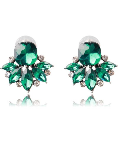 Vintage Crystal Drop Cluster Earrings Rhinestone Statement Earrings Fancy Crystal Cluster Earrings for Women Green $8.39 Earr...