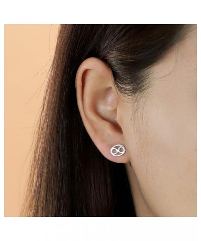 Jewelry Sterling Silver Zodiac Sign Stud Earrings Cancer $14.24 Earrings