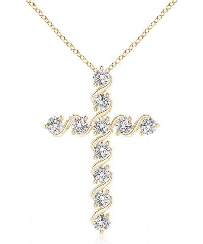 Natural Diamond Cross Pendant Necklace for Women, Girls in 14K Solid Gold/Platinum | April Birthstone | Jewelry Gift for Her ...