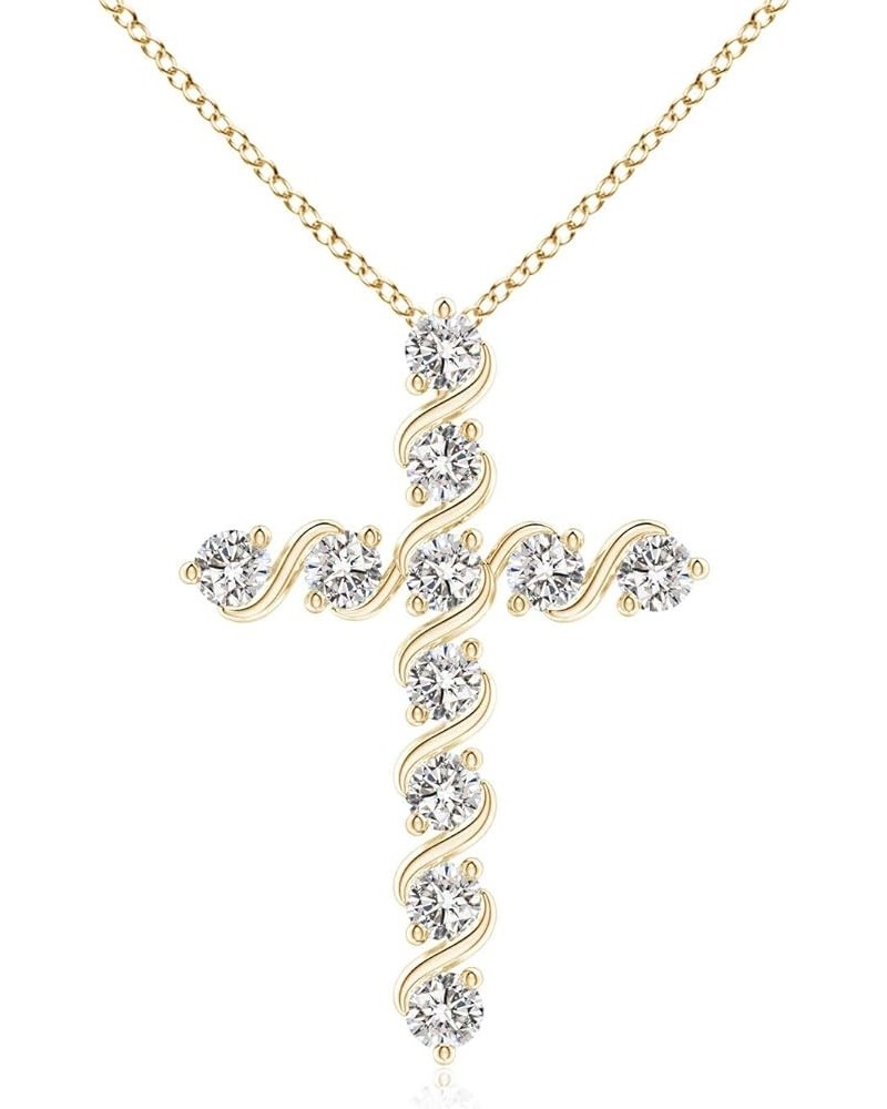 Natural Diamond Cross Pendant Necklace for Women, Girls in 14K Solid Gold/Platinum | April Birthstone | Jewelry Gift for Her ...