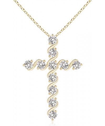 Natural Diamond Cross Pendant Necklace for Women, Girls in 14K Solid Gold/Platinum | April Birthstone | Jewelry Gift for Her ...