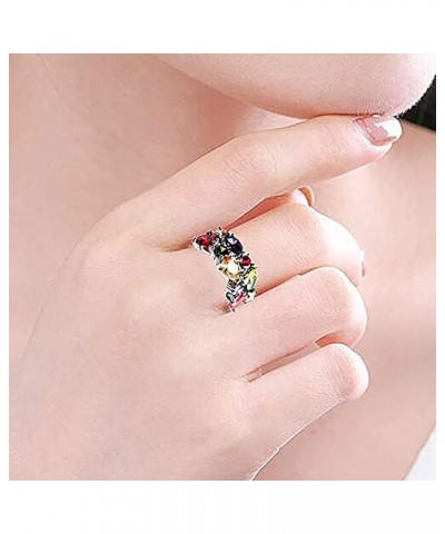 Multi Gemstone Ring Morganite Garnet Amethyst Peridot Promise Wedding Party Ring for Girls Women Size 6 to 10 10 $9.39 Rings