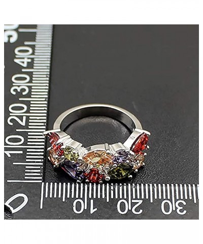 Multi Gemstone Ring Morganite Garnet Amethyst Peridot Promise Wedding Party Ring for Girls Women Size 6 to 10 10 $9.39 Rings