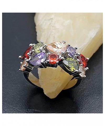 Multi Gemstone Ring Morganite Garnet Amethyst Peridot Promise Wedding Party Ring for Girls Women Size 6 to 10 10 $9.39 Rings