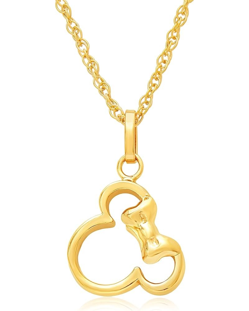 Jewelry Silhouette Cutout Necklace, Mickey Mouse, Minnie Mouse, 14k Gold Pendant Minnie Mouse Gold 2 $39.90 Necklaces