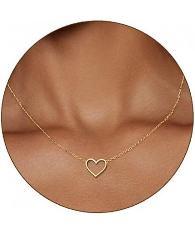 Necklaces for Women，18K Gold/Silver Plated Cross/Heart/Herringbone Necklace Heart Necklace - Gold $11.00 Necklaces