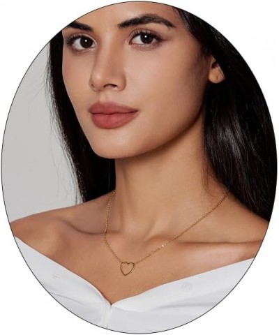 Necklaces for Women，18K Gold/Silver Plated Cross/Heart/Herringbone Necklace Heart Necklace - Gold $11.00 Necklaces