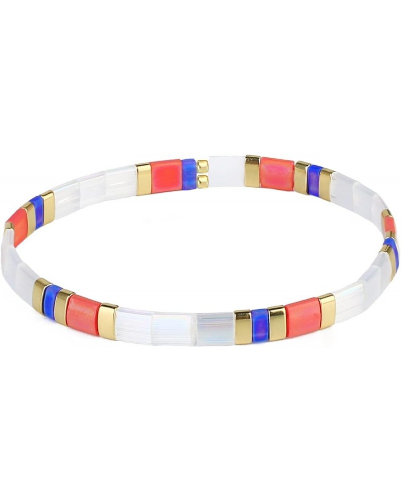 Tila Colorful Stretch Bracelets Crystal Tile with Enameled Friendship Bracelets Handmade Cuffs Jewelry Gift for Women Style-1...