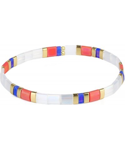 Tila Colorful Stretch Bracelets Crystal Tile with Enameled Friendship Bracelets Handmade Cuffs Jewelry Gift for Women Style-1...