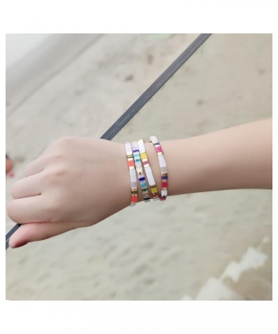 Tila Colorful Stretch Bracelets Crystal Tile with Enameled Friendship Bracelets Handmade Cuffs Jewelry Gift for Women Style-1...