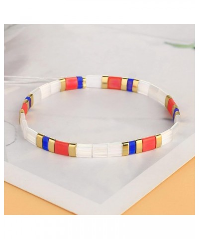 Tila Colorful Stretch Bracelets Crystal Tile with Enameled Friendship Bracelets Handmade Cuffs Jewelry Gift for Women Style-1...