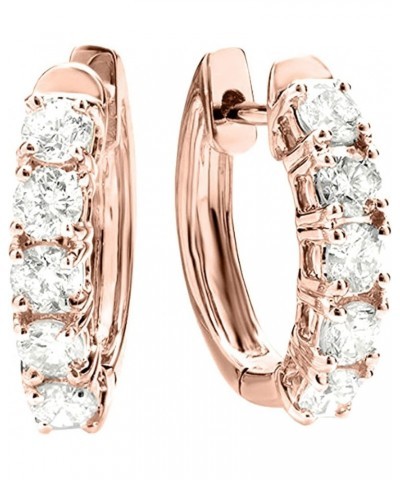 1-5 Carat Huggies Hoop Diamond Earrings 14K Gold Luxury Collection Rose Gold 2.0 carats $450.32 Earrings