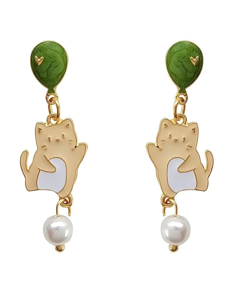 Cat Clip On Earrings for Girls Cute Dangle Cat Earrings Jewelry for Girls Women Cat Flying $7.01 Earrings