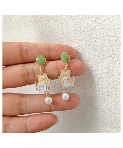 Cat Clip On Earrings for Girls Cute Dangle Cat Earrings Jewelry for Girls Women Cat Flying $7.01 Earrings