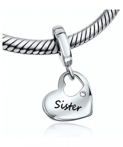 Love Family Heart 925 Sterling Silver Pendant Charm Bead For Pandora & Similar Charm Bracelets or Necklaces (Sister) $20.80 B...