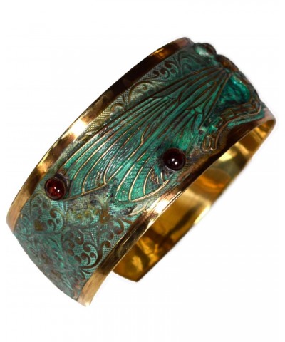 Dragonfly Cuff Bracelet - USA Made - Genuine Garnet $54.40 Bracelets