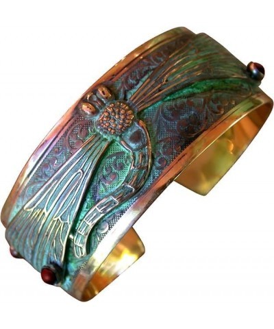 Dragonfly Cuff Bracelet - USA Made - Genuine Garnet $54.40 Bracelets