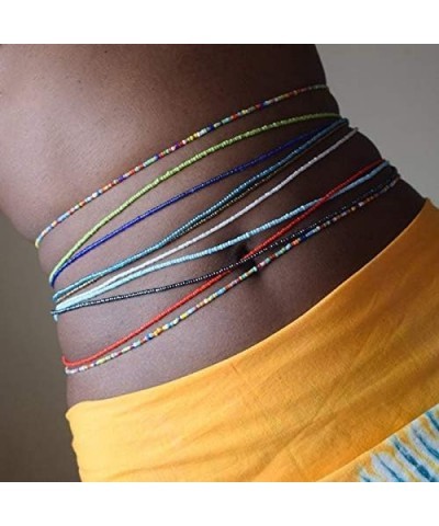 3 Piece Waist Beads Chains Set Colorful Summer African Belly Chain Elastic Waist Beads for Weight Loss Body Chains Bikini Bea...