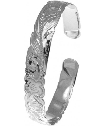 925 Sterling Silver Hawaiian Scroll Honu Turtle Engraved Open Cuff Bangle 10mm $39.60 Bracelets