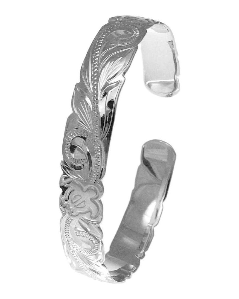 925 Sterling Silver Hawaiian Scroll Honu Turtle Engraved Open Cuff Bangle 10mm $39.60 Bracelets