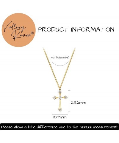 Gold Cross Necklace for Women 14K Gold Plated Chain Necklace Dainty Gold Cross Pendant Necklace Simple Cute Necklaces for Gir...