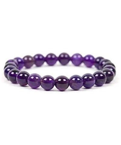 Natural Purple Amethyst Crystal Bracelet 8 Mm Designing Stone Reiki Healing Bracelet For Men & Women Luck Charm And Wealth $9...