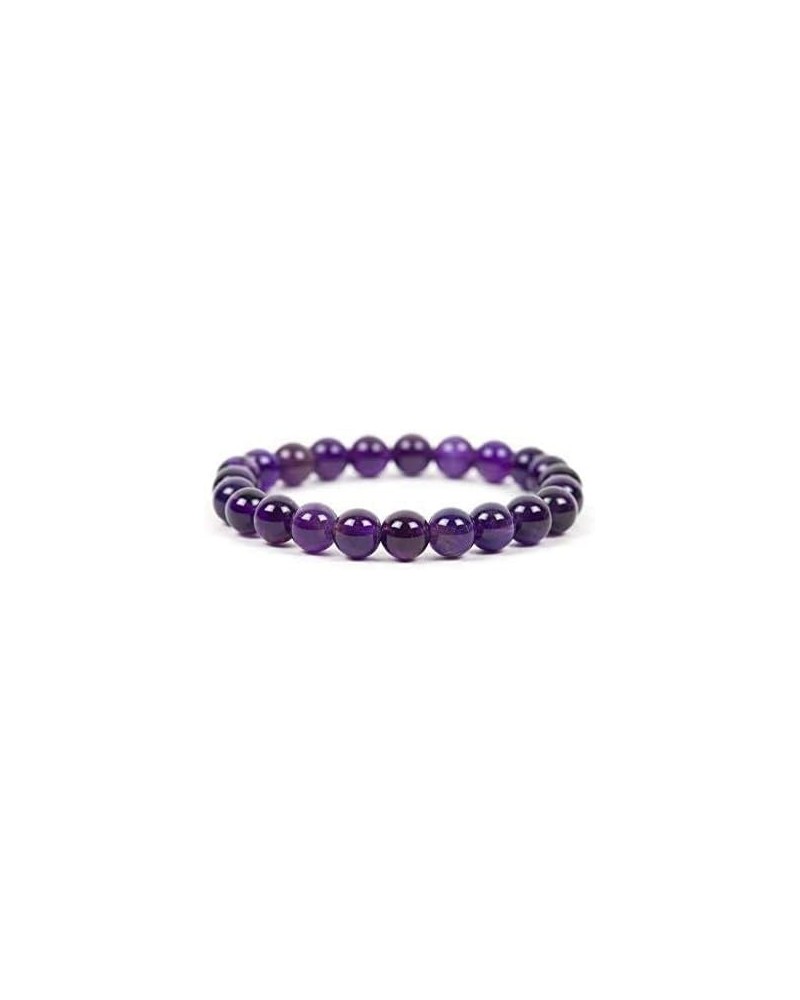 Natural Purple Amethyst Crystal Bracelet 8 Mm Designing Stone Reiki Healing Bracelet For Men & Women Luck Charm And Wealth $9...