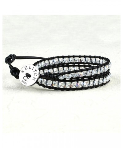 Created Agate Crystal Gems Beads Charm 2 Wrap Bracelets Handmade Natural Leather New Jewelry White 13 $9.90 Bracelets