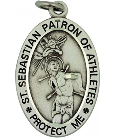 Sterling Silver Saint St Sebastian Female Sports Athlete Medal Pendant, 7/8 Inch Soccer $28.30 Pendants