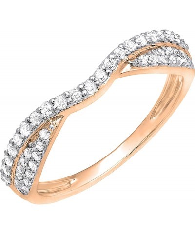 0.32 Cttw Round White Diamond Contour Wedding Band for Women in 14K Solid Gold 5.5 Solid Rose Gold $166.28 Bracelets