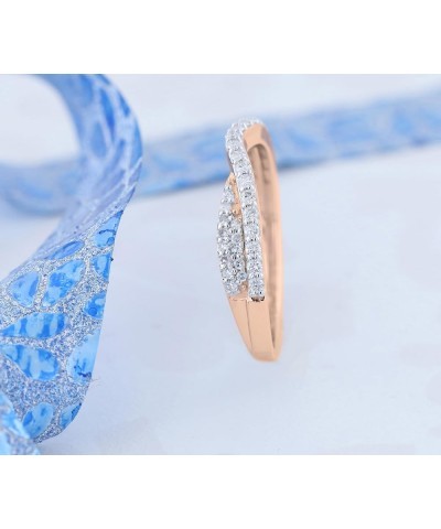 0.32 Cttw Round White Diamond Contour Wedding Band for Women in 14K Solid Gold 5.5 Solid Rose Gold $166.28 Bracelets