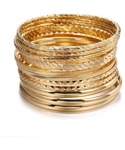 12 Pcs Gold Bangles Bracelets for Women Stackable Bracelets Gold Layered Bracelet Set Jewelry Gifts for Girls Christmas Gifts...