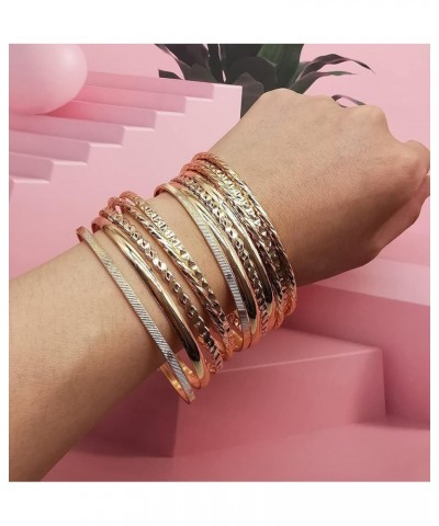 12 Pcs Gold Bangles Bracelets for Women Stackable Bracelets Gold Layered Bracelet Set Jewelry Gifts for Girls Christmas Gifts...