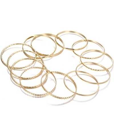 12 Pcs Gold Bangles Bracelets for Women Stackable Bracelets Gold Layered Bracelet Set Jewelry Gifts for Girls Christmas Gifts...