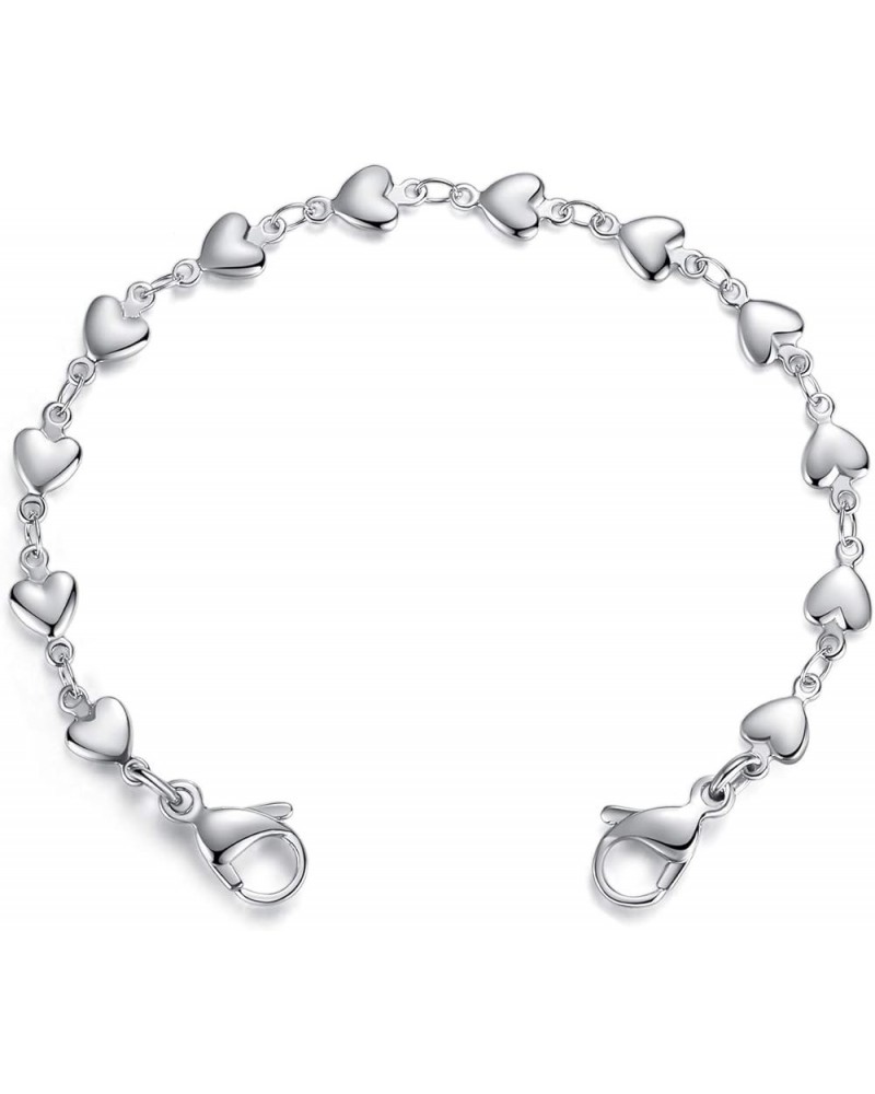 Heart Link Stainless Steel Interchangeable Medical Alert Bracelet STEEL 4.5 Inches $12.31 Bracelets