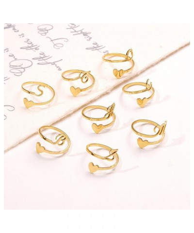 Initial Rings for Women Gold Statement Rings 26 Letters Rings Gifts Heart Rings Adjustable Open Dainty Rings for Lady Christm...