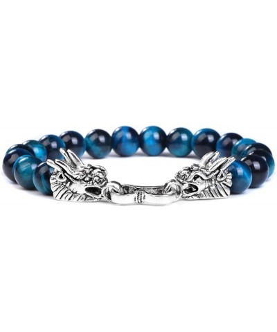 Fengshui Dragon Charm Bracelets for Women Men Natural Stone Beads Bracelet Turquois Lapis Lazuli Bangles Good Luck Jewelry Gi...