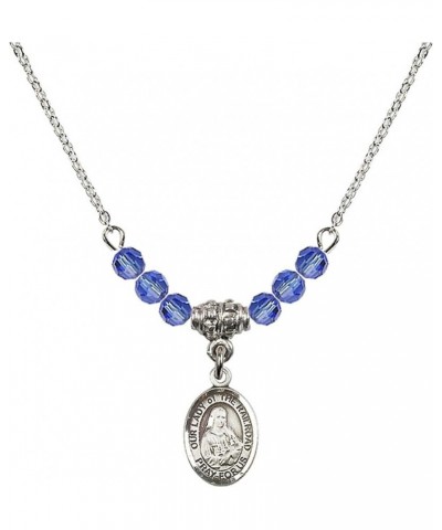 September Birth Month Bead Necklace with Catholic Patron Saint Petite Charm, 18 Inch Our Lady of the Railroad $27.25 Necklaces