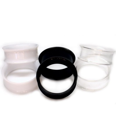 All 3 Pairs of SoScene Acrylic Eyelet Tunnels Ear Plugs Gauges,Clear-White & Black 8mm-0 gauge $7.64 Body Jewelry