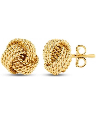 925 Sterling Silver Love-Knot Earring Stud Jewelry Italian Design Lightweight Twisted Love Knot Stud Earrings for Women Yello...