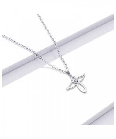 Jan-Dec Birthstone Necklaces for Women Cubic Zirconia Infinity with Cute Angel Wing Pendant Necklace for Girls April $7.08 Ne...